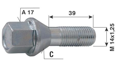 Болт за джанти тип конус - (14мм x 1.25мм)