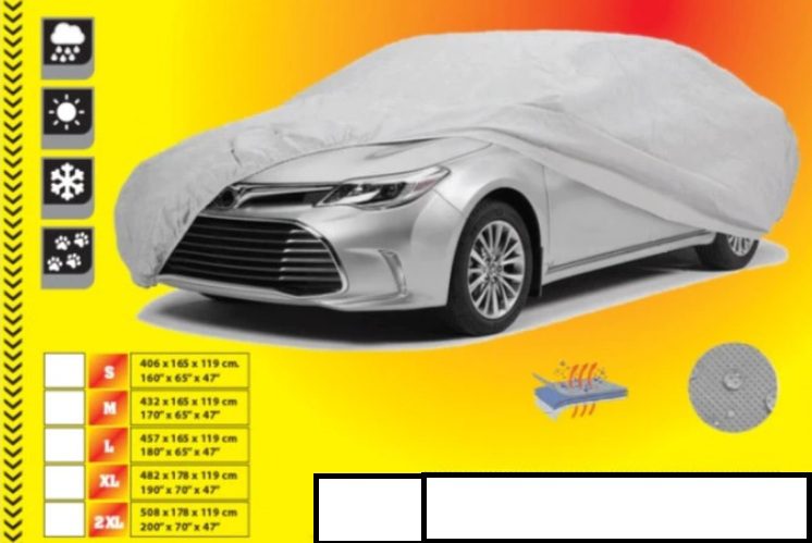 Покривало за кола, джип,SUV,VAN, двойно подсилено и подплатено, Сивo, - Image 2