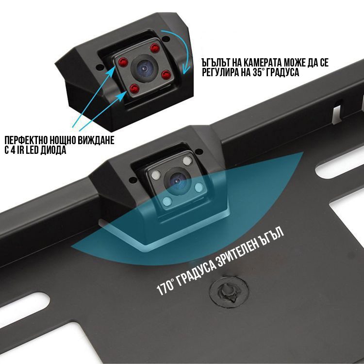 ПОСТАВКА/СТОЙКА ЗА НОМЕР С КАМЕРА ЗА ЗАДНО ВИЖДАНЕ - Image 4