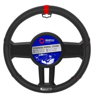 Калъф за волан SPARCO черен с червено