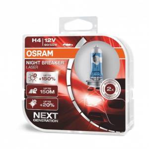 H4 Osram 12V 55 60W Night Breaker Laser +150% / Крушки Осрам лазер Х4 55 60вата +150%