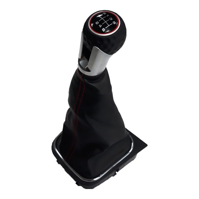 Топка за Скоростен Лост с Маншон За VW Golf 5/6 Gti 03-12 с 6 Скорости - Червен Конец - Image 2