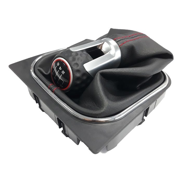 Топка за Скоростен Лост с Маншон За VW Golf 5/6 Gti 03-12 с 6 Скорости - Червен Конец - Image 4