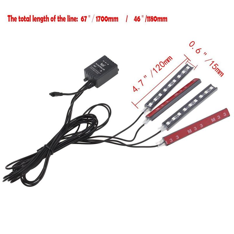 4бр.светлини за вътрешна декорация на автомобила с 9led - Image 2