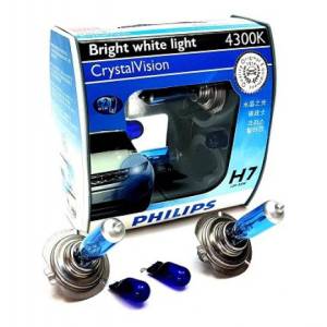 H7 Philips 55W 12V 4300K Crystal / Крушки Филипс кристал Х7 и В5В 4300К