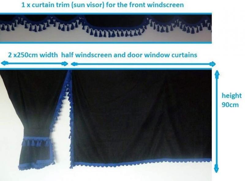 Перде за тов.автомобил предно цяло черно с червено - Image 2