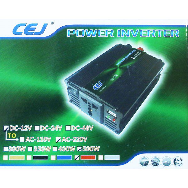 Висококачeствен инвертор за автомобил CEJ 12V - 220V, 500W - Image 2