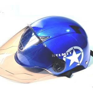 каска за мотопед скутер синя