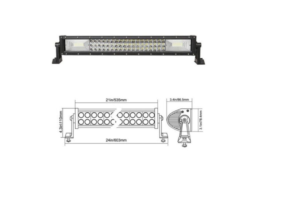 55 СМ 276W Мощен 7D 7Д Led Bar Лед Диоден Бар Фар Прожектор 12V 24V - Image 2
