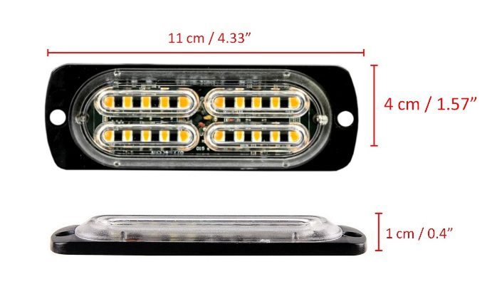 20 LED Аварийна Лампа За Пътна Помощ , Жълта Блиц Мигаща Светлина 12V 24V - Image 2