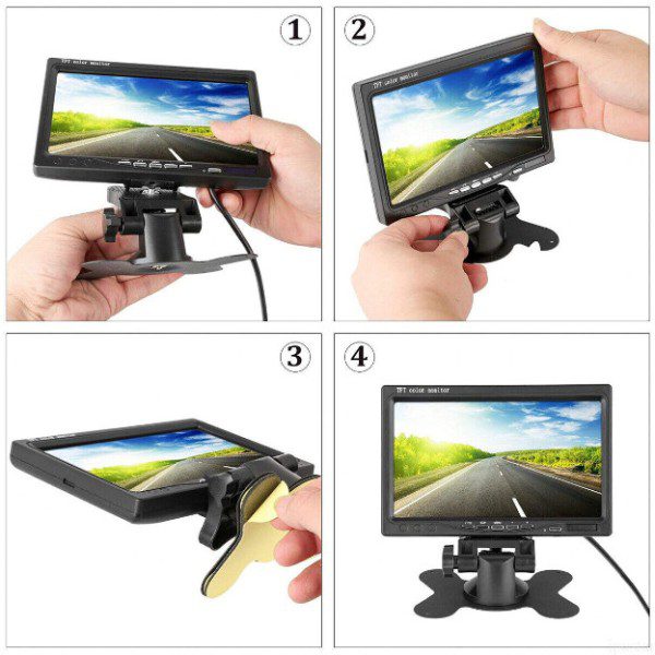 Безжичен комплект за паркиране с две камери, 7'' монитор и дистанционно - Image 6