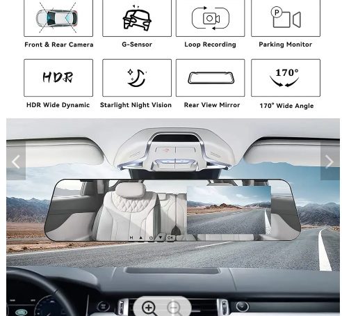 Видеорегистратор огледало+задна камера, FHD, G-Sensor - Image 5