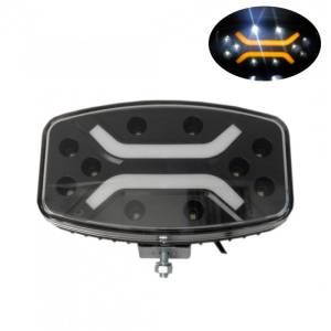 LED ЛЕД Високомощен диоден фар халоген лампа 12V - 24V бяло-жълто за АТВ джип камион трактор земеделски и селскостопански машини и др. 245 x 139 x 70