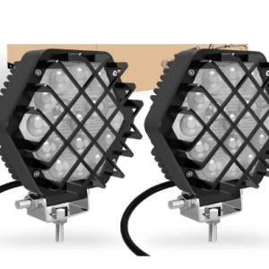 5-инчови 48W 4800 лумена LED светлини, Spot Light Pod, офроуд светлини, подходяща за лодка, джип, SUV, камион, ATV, мотоциклет (черен капак)