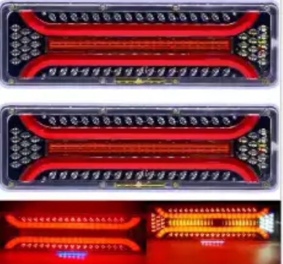 Комплект Мултифункционални Диодни LED Лед Стопове с Динамичен Мигач Неон Neon Ефект 46cm 12V/24V За Бус Камион Тир Ремарке Караванa и др. - Image 2