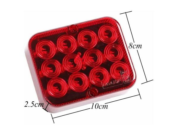 LED светодиодена спомагателна задна светлина за мъгла стоп червен подходящ за всякакви бусове каравани ремаркета и полуремаркета на 12V, E11 - Image 3