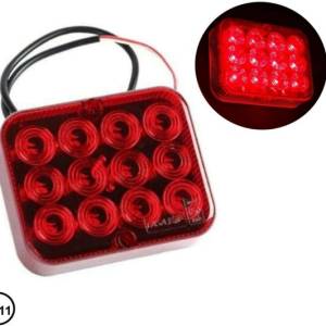 LED светодиодена спомагателна задна светлина за мъгла стоп червен подходящ за всякакви бусове каравани ремаркета и полуремаркета на 12V, E11