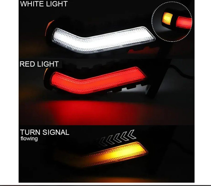 Комплект от 2 броя Рогчета с Динамичен "Бягащ" Мигач Неон Ефект Странични Маркери Габаритни Светлини 12 - 24V за Камион Ремарке Платформа Каравана и др. - Image 2