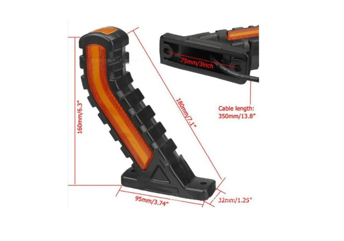 Комплект от 2 броя Рогчета с Динамичен "Бягащ" Мигач Неон Ефект Странични Маркери Габаритни Светлини 12 - 24V за Камион Ремарке Платформа Каравана и др. - Image 3