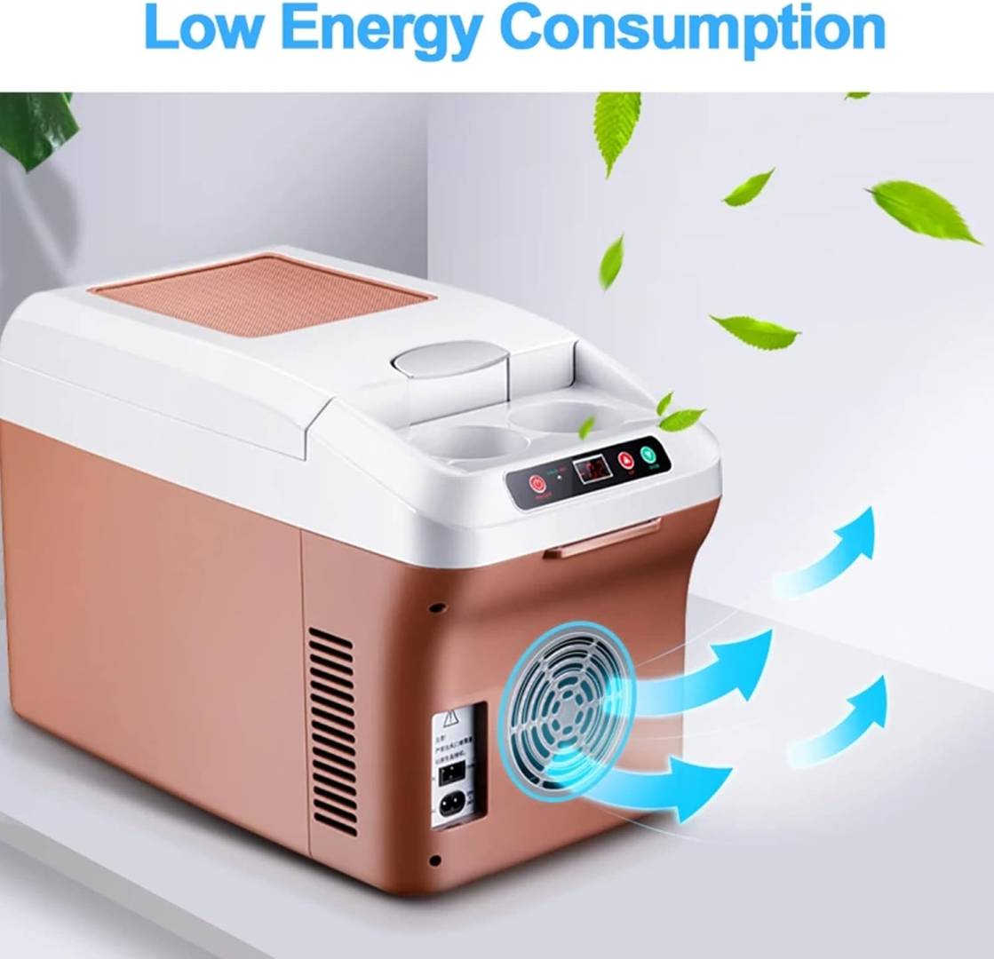 15L мини електрически охладител, 12V/24V хладилник за кола, преносим малък хладилник, охладител за кола, нагревател за напитки, вино, дома и пътуване, 220V - Image 4