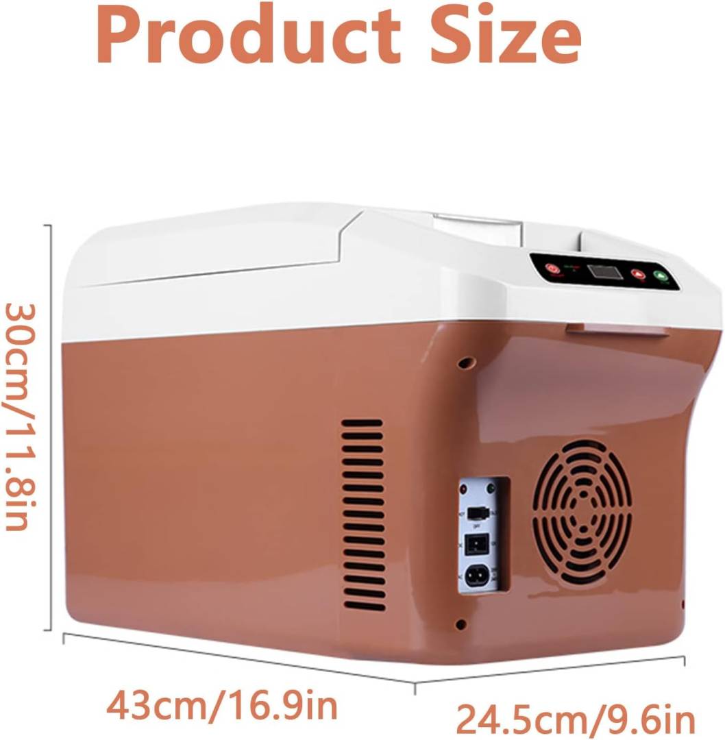 15L мини електрически охладител, 12V/24V хладилник за кола, преносим малък хладилник, охладител за кола, нагревател за напитки, вино, дома и пътуване, 220V - Image 5