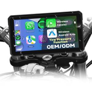 6" Навигация за мотоциклет с Carplay Android Auto,Airplay BT, Type-C, SWC камера Водоустойчива