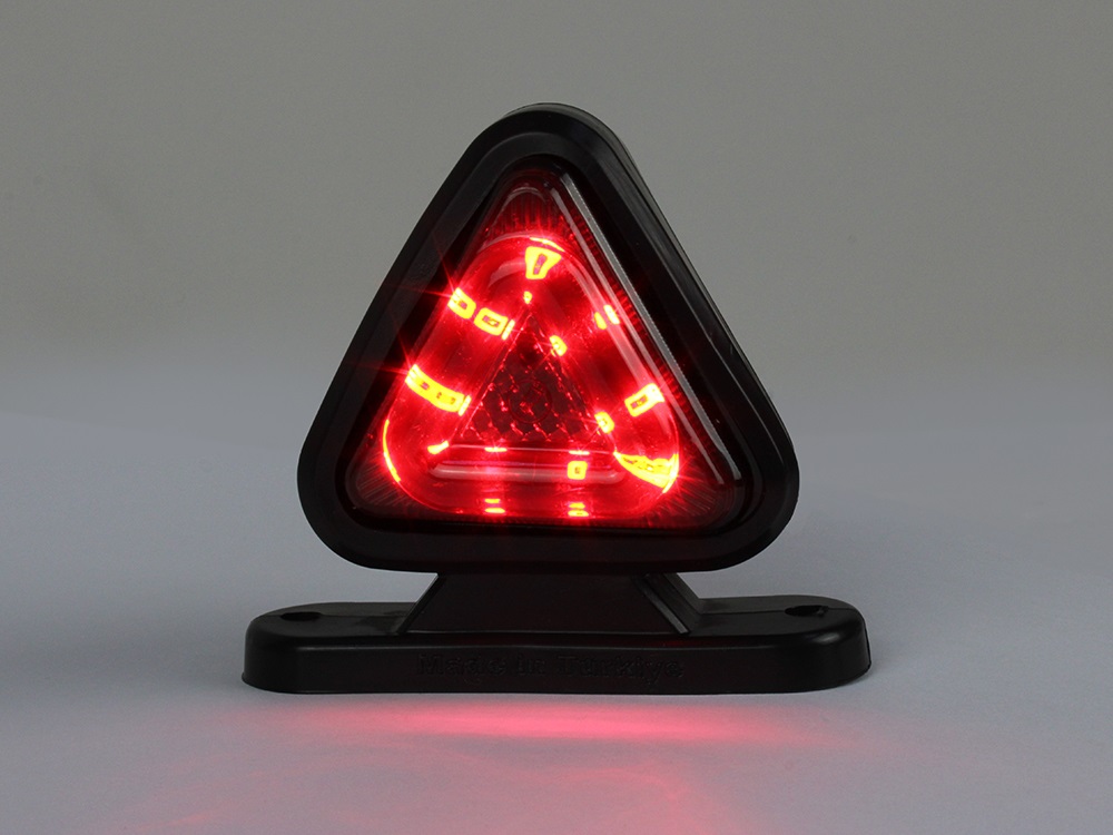 Габарит рогче 18 LED 12–24V 7 см – червено/бяло (опушен)