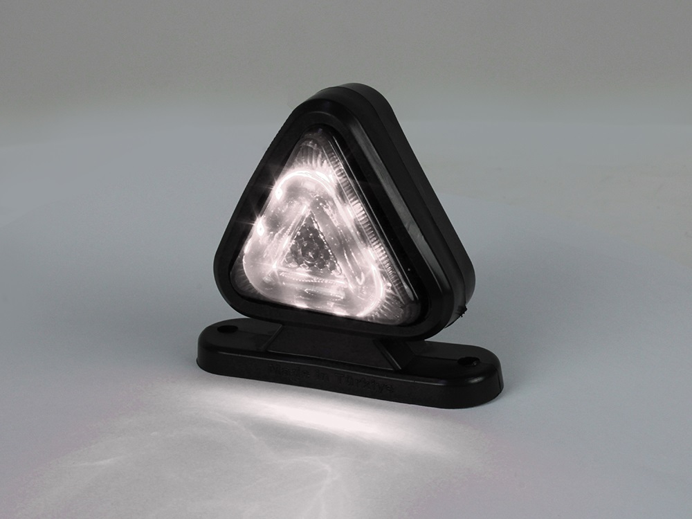 Габарит рогче 18 LED 12–24V 7 см – червено/бяло (опушен)