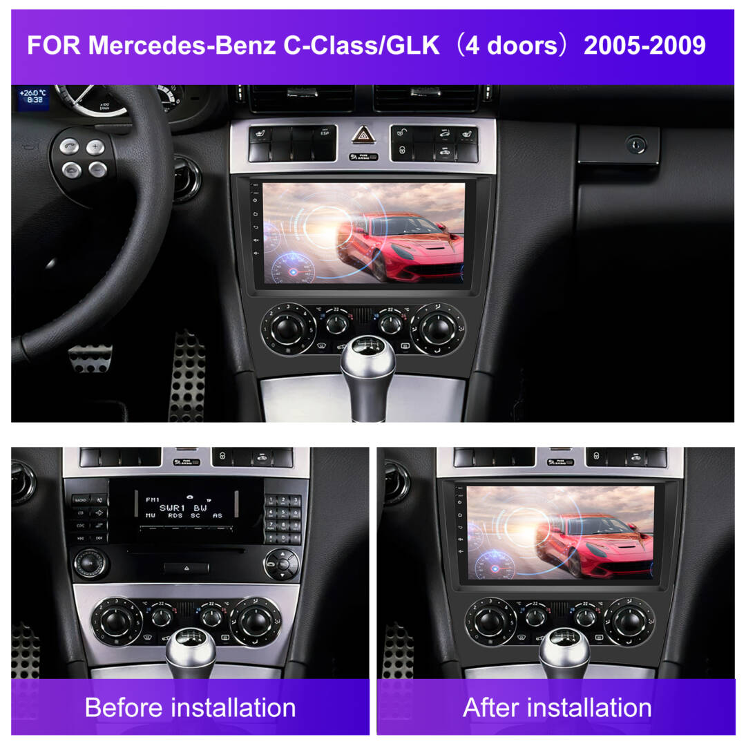 Мултимедия за Mercedes-Benz C-Class/GLK 2005-2009 9"
