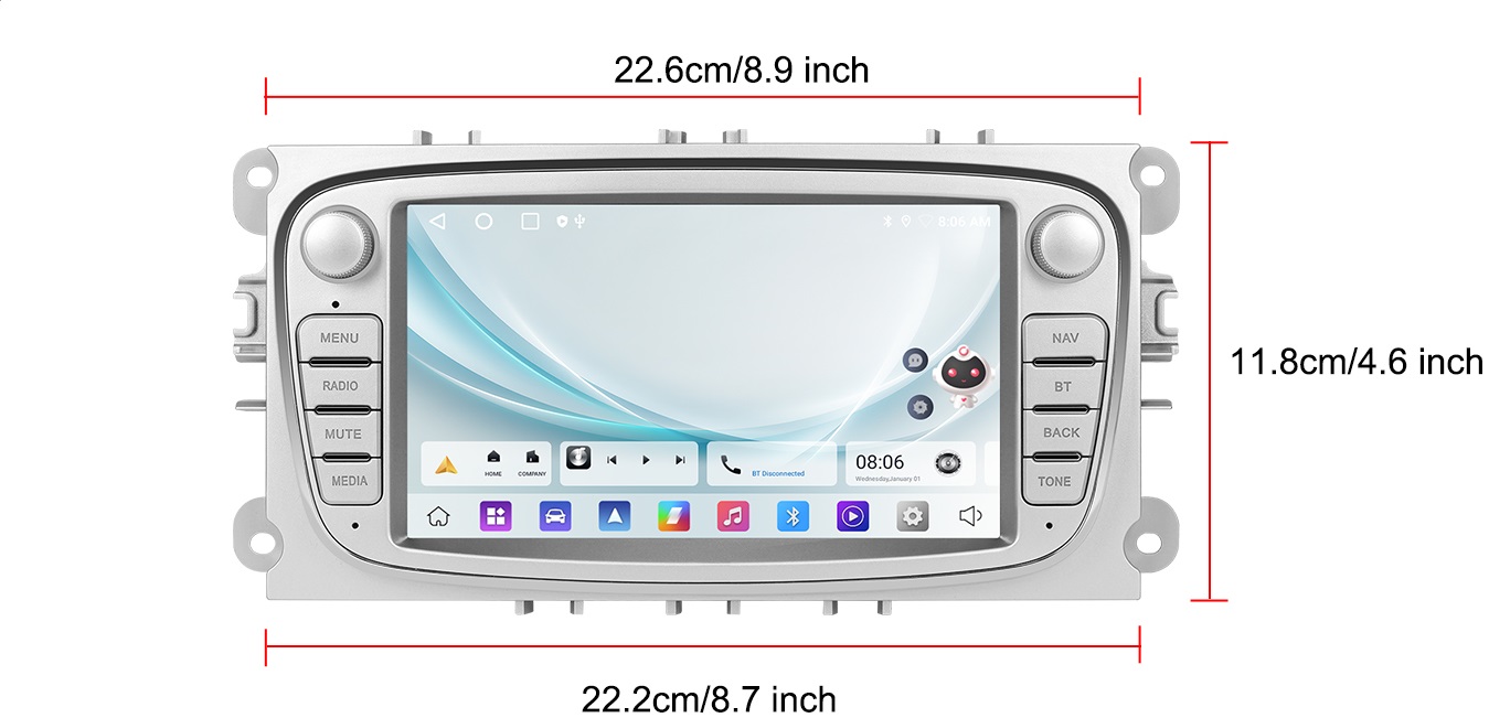 8-Ядрена Мултимедия за Ford Focus / Mondeo / S-Max / C-Max (4GB RAM / 64GB ROM) Snapdragon, Wireless CarPlay, Android Auto, DSP - Image 4